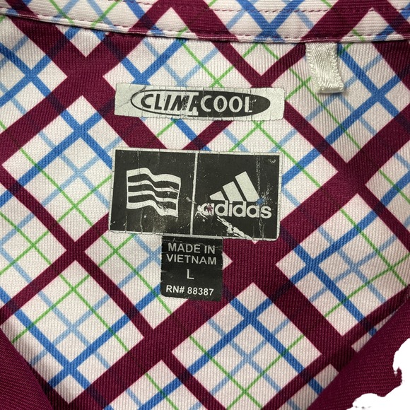 Adidas Large Plum Climacool Polo Womens Polo Gold Athletic 1/4 Button - Picture 3 of 5